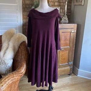 TORRID WINE 3/4 SLEEVE SWEATER DRESS 2X NEW